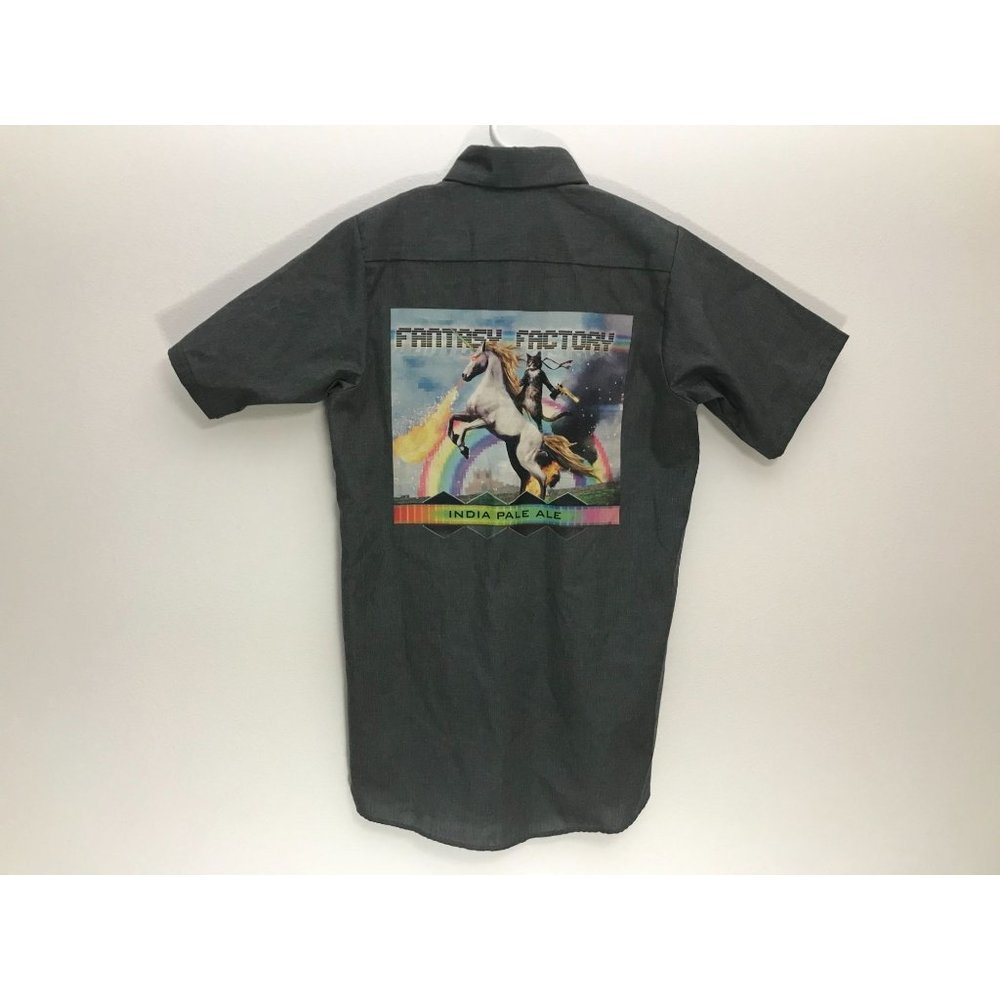Vintage Red Kap Indian Pale Ale Unicorn Cat Mens S Button Down Graphic Shirt *3